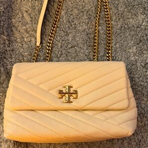 Tory Burch Beige Quilted Shoulder Bag